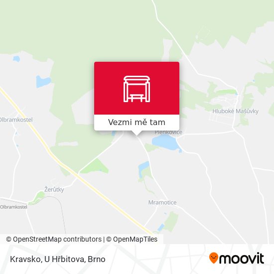 Kravsko, U Hřbitova mapa