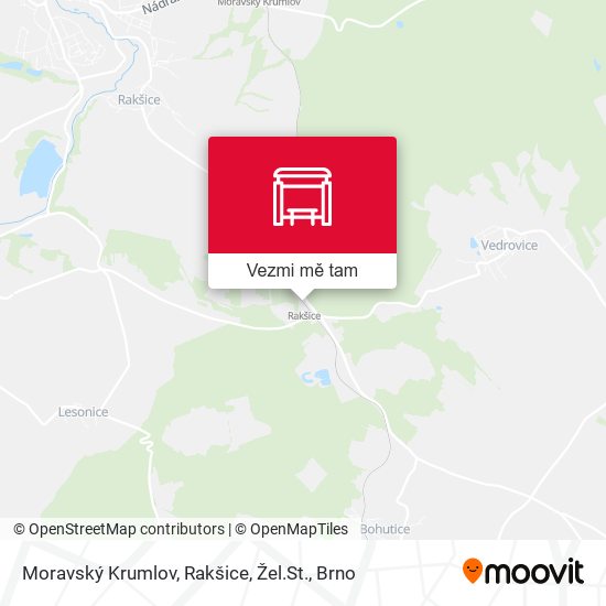 Moravský Krumlov, Rakšice, Žel.St. mapa