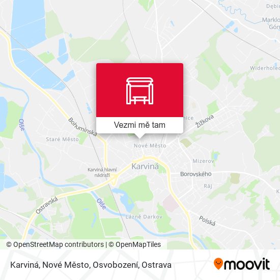 Karviná, Nové Město, Osvobození mapa