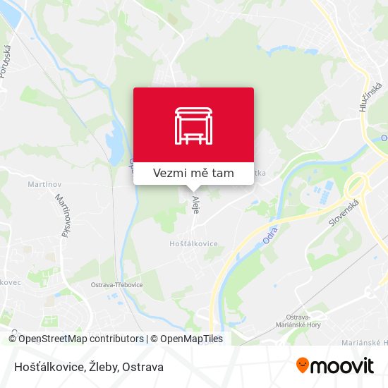 Hošťálkovice, Žleby mapa