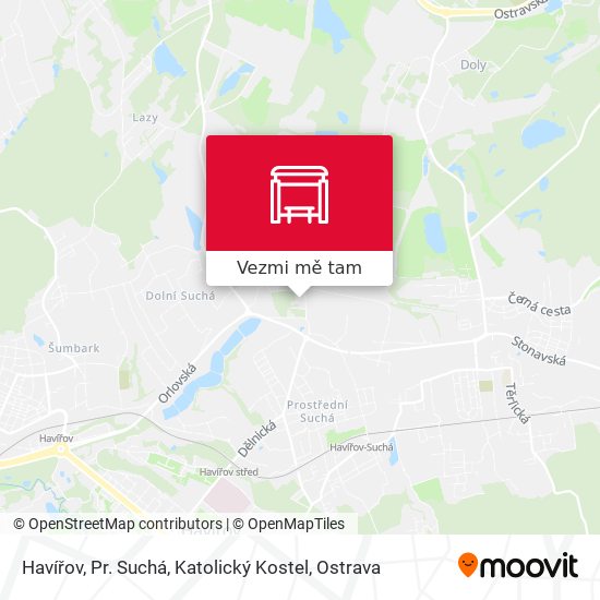 Havířov, Pr. Suchá, Katolický Kostel mapa