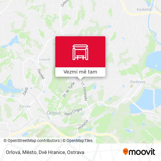 Orlová, Město, Dvě Hranice mapa