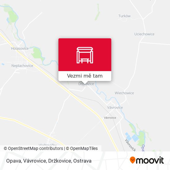 Opava, Vávrovice, Držkovice mapa