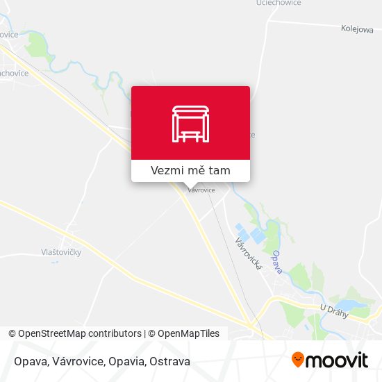 Opava, Vávrovice, Opavia mapa