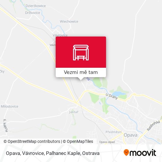 Opava, Vávrovice, Palhanec Kaple mapa