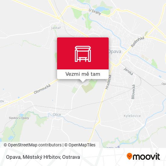 Opava, Městský Hřbitov mapa