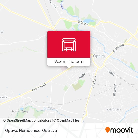 Opava, Nemocnice mapa