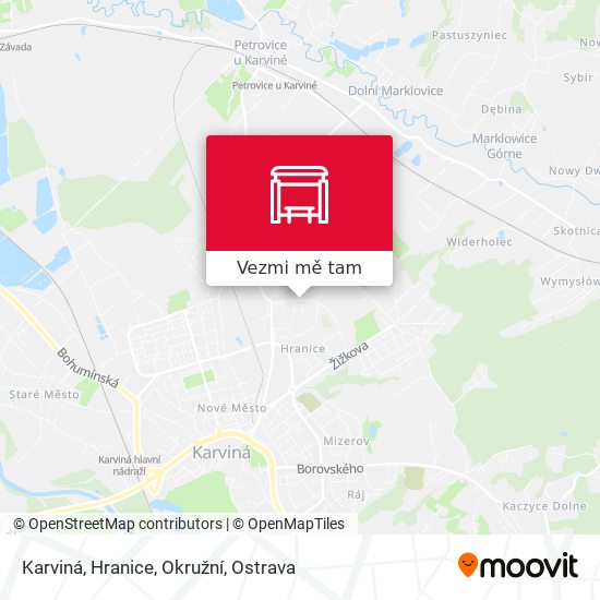 Karviná, Hranice, Okružní mapa