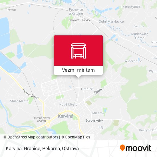 Karviná, Hranice, Pekárna mapa