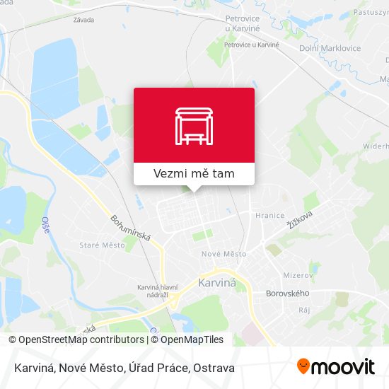 Karviná, Nové Město, Úřad Práce mapa