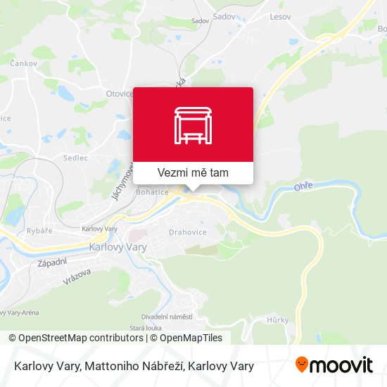 Karlovy Vary, Mattoniho Nábřeží mapa