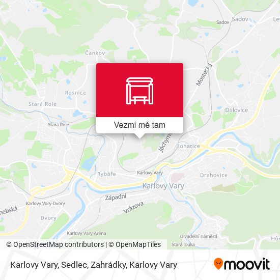 Karlovy Vary, Sedlec, Zahrádky mapa