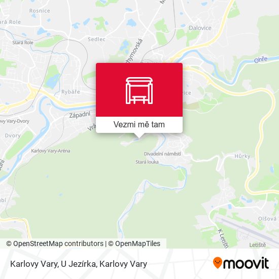 Karlovy Vary, U Jezírka mapa