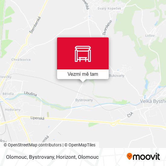 Olomouc, Bystrovany, Horizont mapa