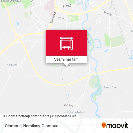 Olomouc, Nemilany mapa