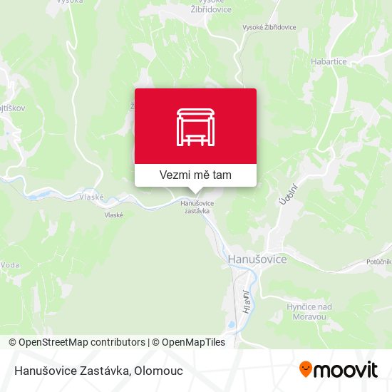 Hanušovice Zastávka mapa