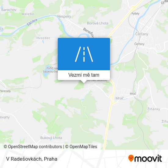 V Radešovkách mapa