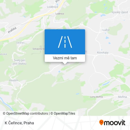 K Čeřince mapa