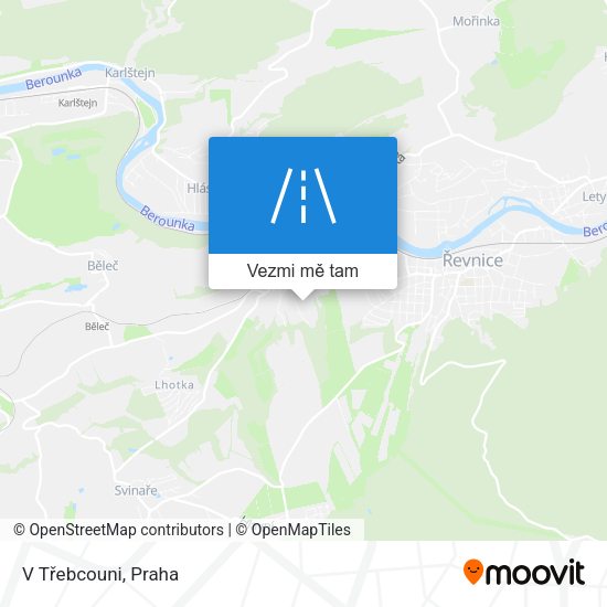 V Třebcouni mapa