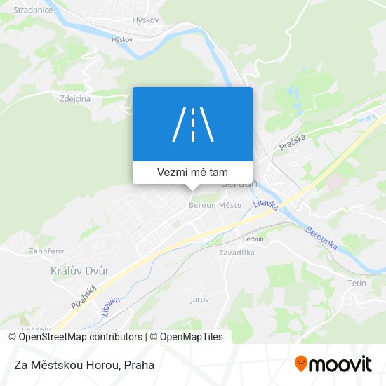 Za Městskou Horou mapa