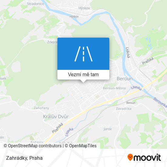 Zahrádky mapa