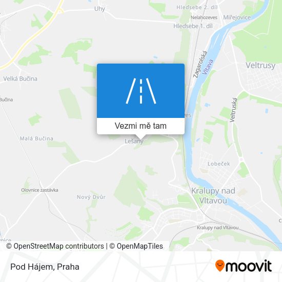 Pod Hájem mapa
