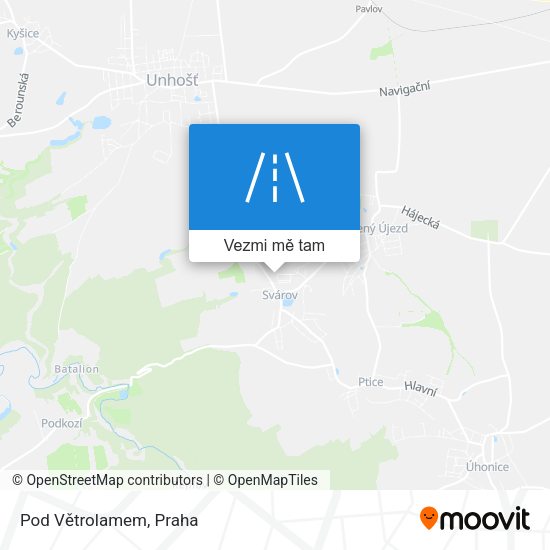 Pod Větrolamem mapa