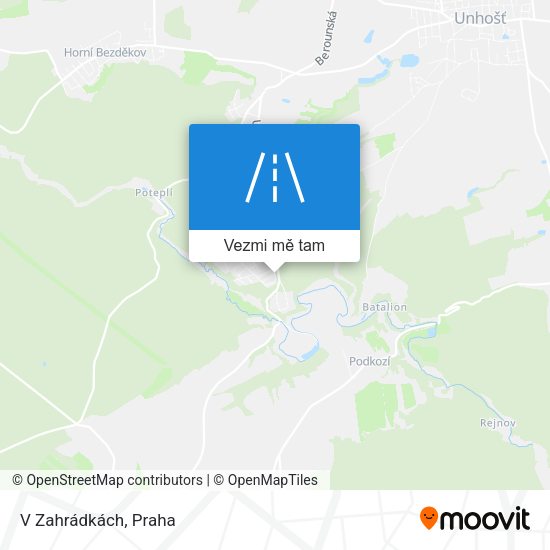 V Zahrádkách mapa