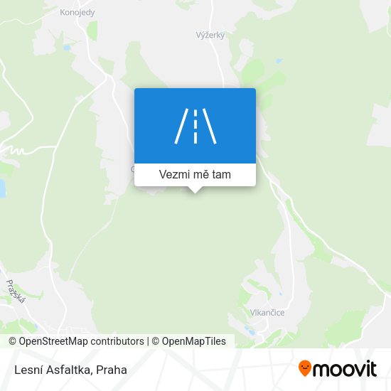 Lesní Asfaltka mapa