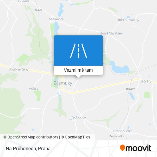 Na Průhonech mapa