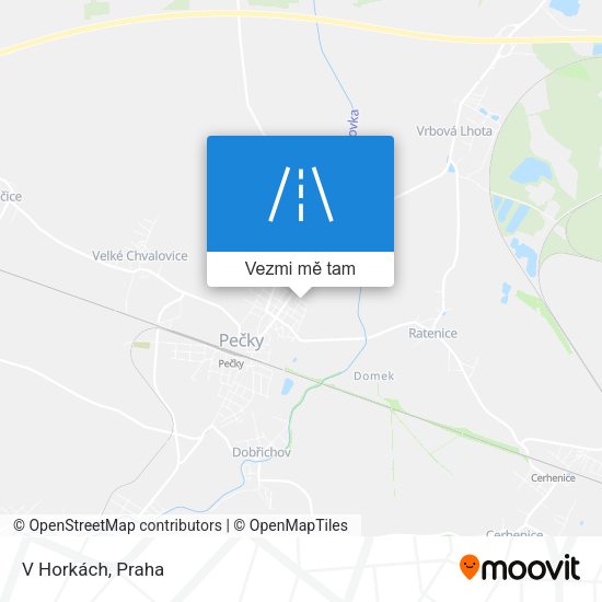 V Horkách mapa