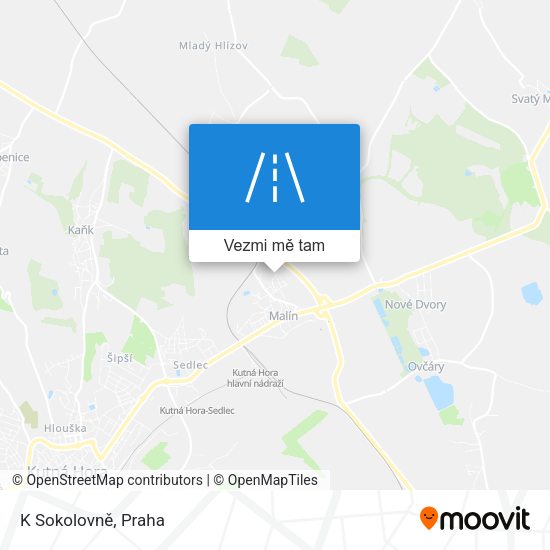 K Sokolovně mapa