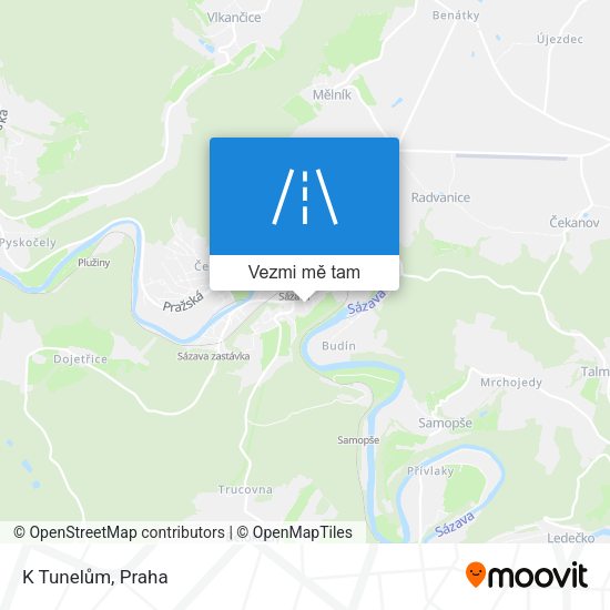K Tunelům mapa