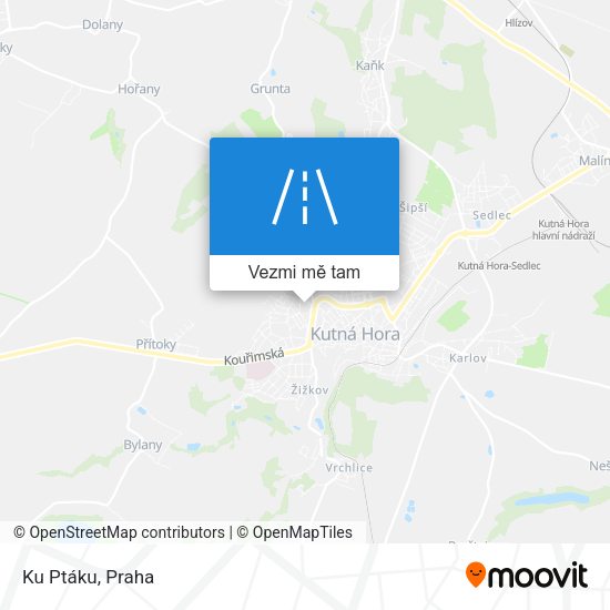 Ku Ptáku mapa
