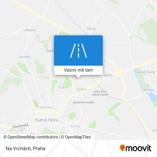 Na Vrchách mapa