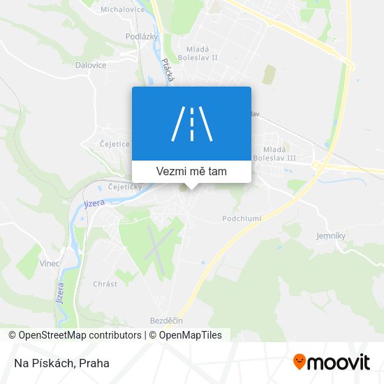 Na Pískách mapa