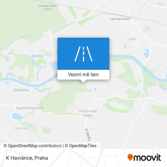 K Havránce mapa