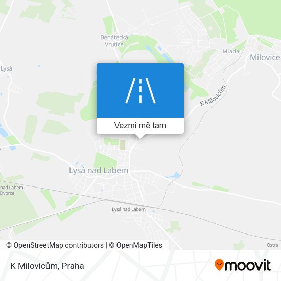K Milovicům mapa