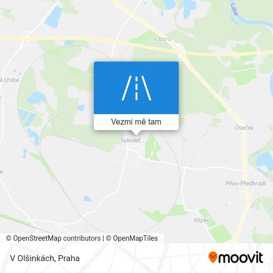 V Olšinkách mapa