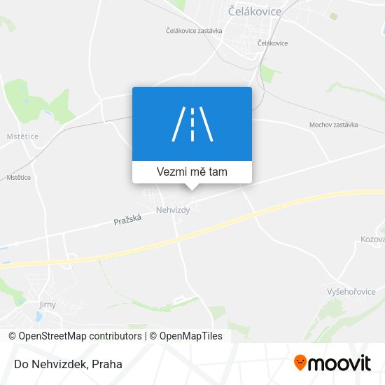 Do Nehvizdek mapa
