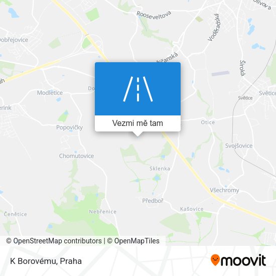 K Borovému mapa