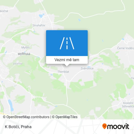K Botiči mapa