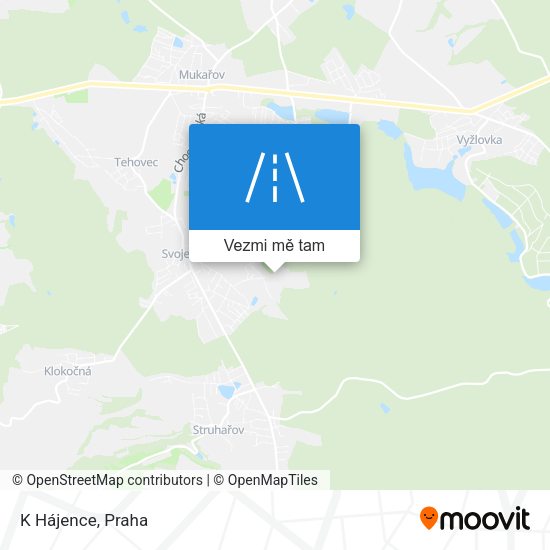 K Hájence mapa