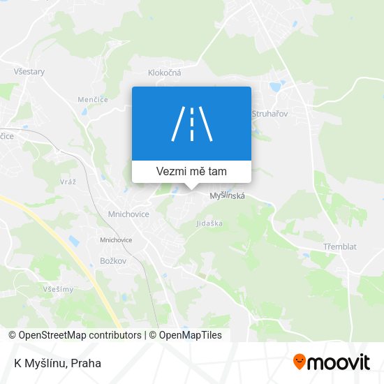 K Myšlínu mapa