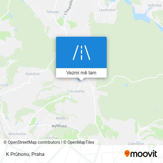 K Průhonu mapa