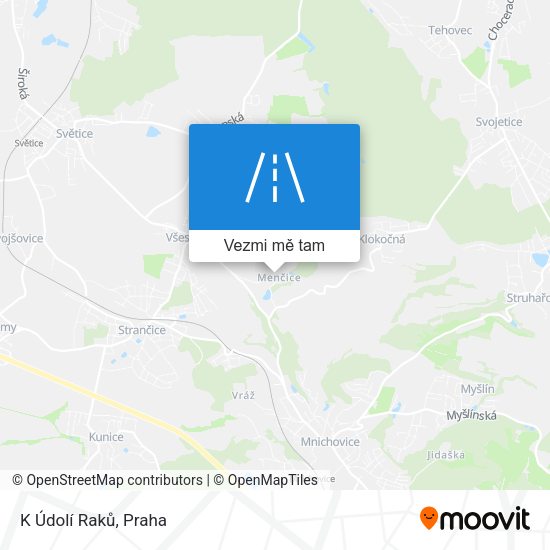 K Údolí Raků mapa