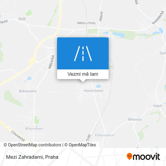 Mezi Zahradami mapa