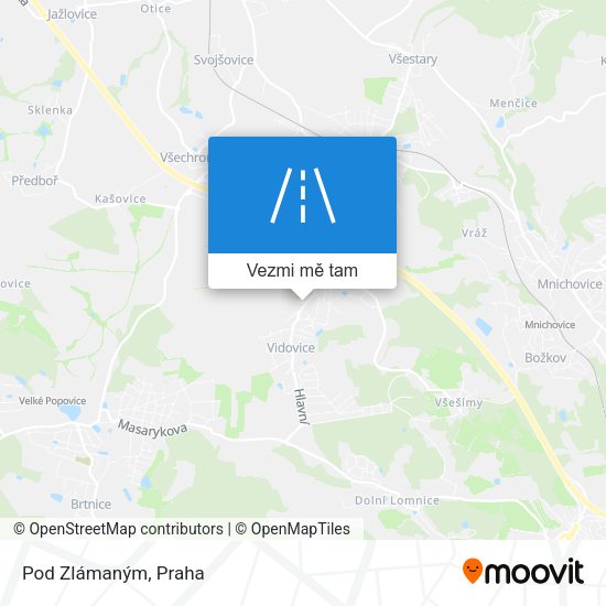 Pod Zlámaným mapa