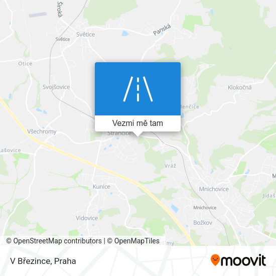 V Březince mapa