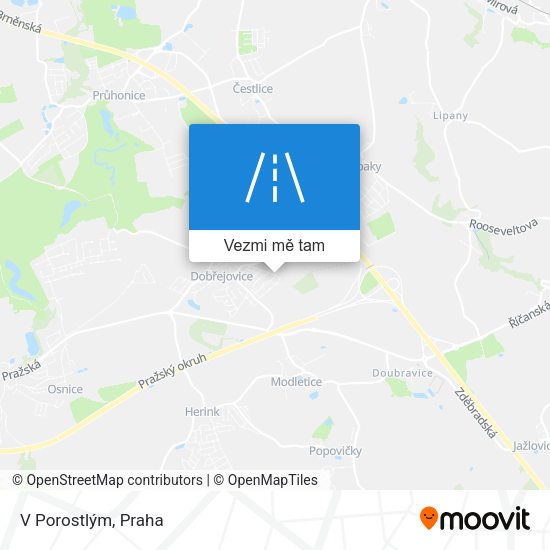 V Porostlým mapa